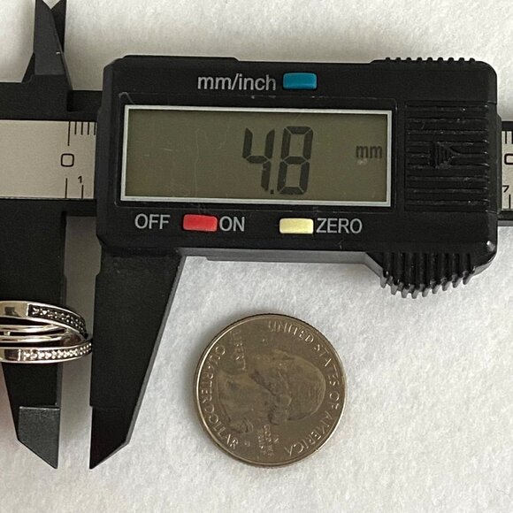 Sterling Silver 925 Black White Diamond Crossover Multi Band Ring Sz 6.5 - Picture 15 of 16